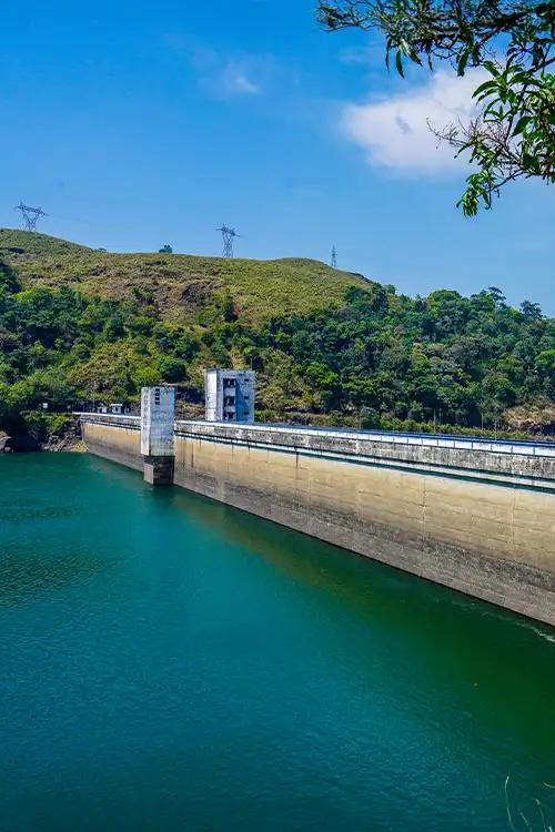 Where calm waters meet green hills