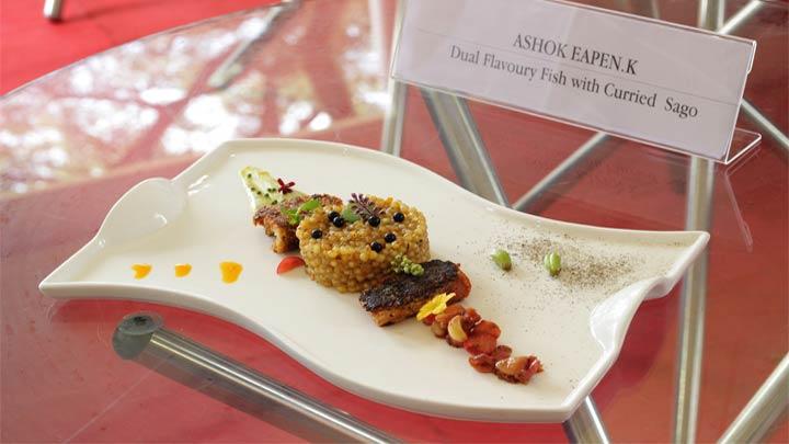 Dual Flavored Fish, Curried Sago, Fiery Salsa Dual Flavored Fish, Curried Sago, Fiery Salsa