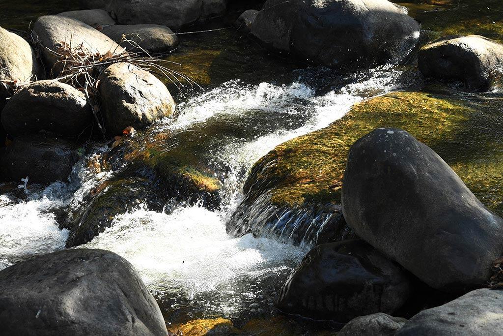 The gushing waters through boulders at Kallar | Ponmudi The gushing waters through boulders at Kallar | Ponmudi