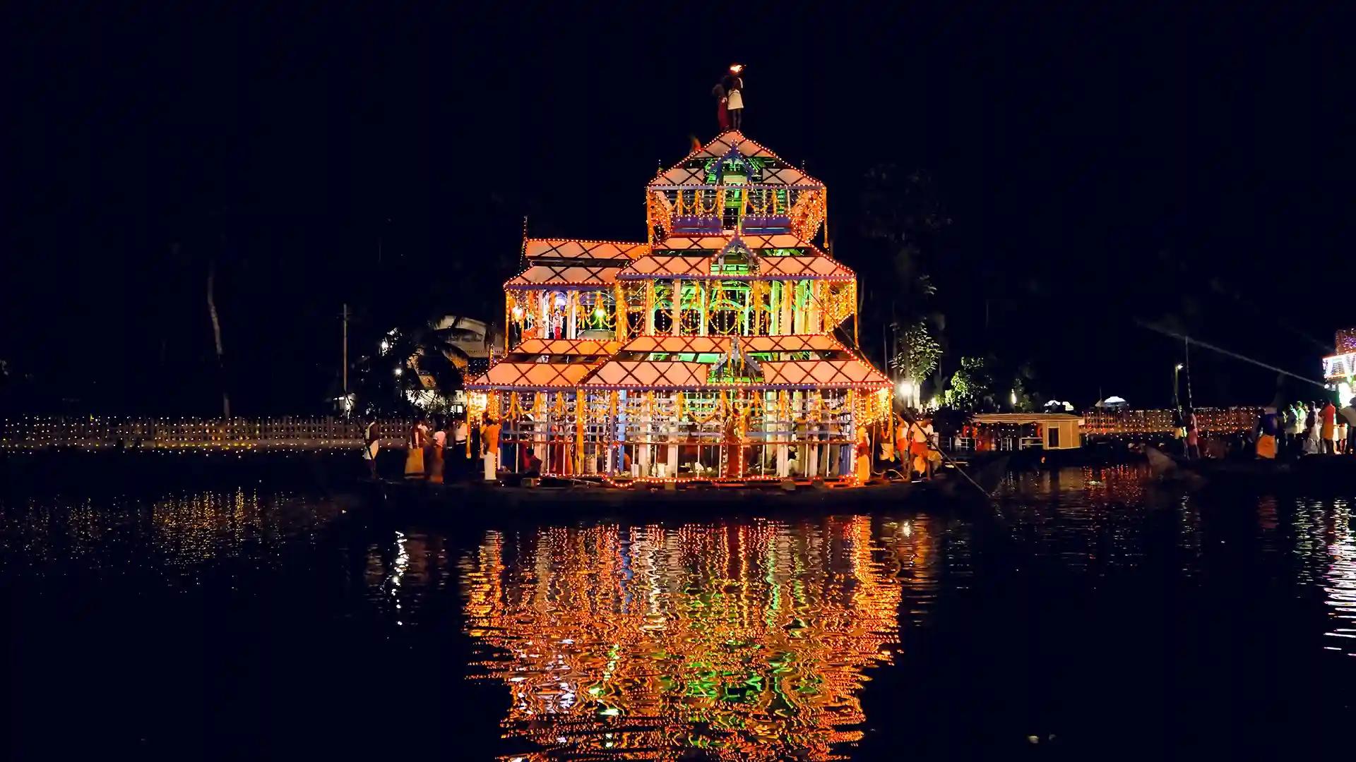 Illuminated replica of temple Illuminated replica of temple