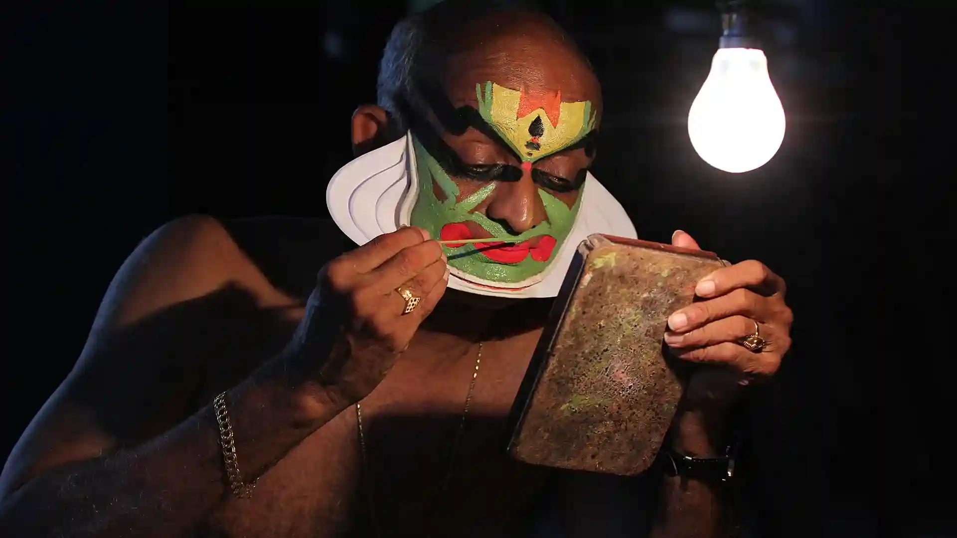 Make-up for a Kathakali performance Make-up for a Kathakali performance