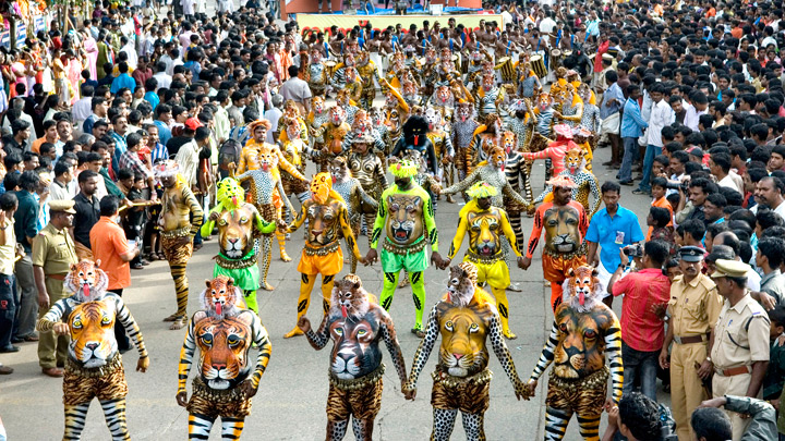 Pulikali, Swaraj Ground, Thrissur Festivals, Festivals of Kerala, India 