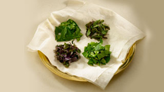Chopped herbal  leaves