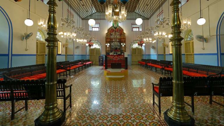 Interior of Kadavumbhagam Synagogue at Ernakulam