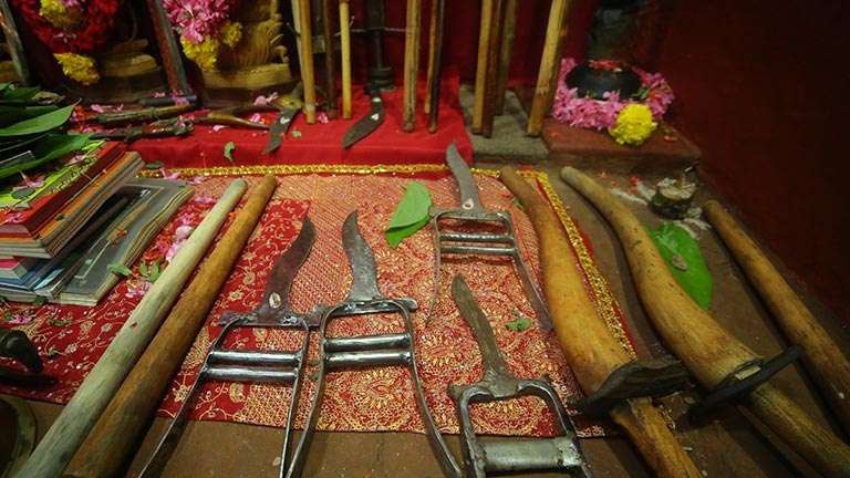 weapons on kalari floor