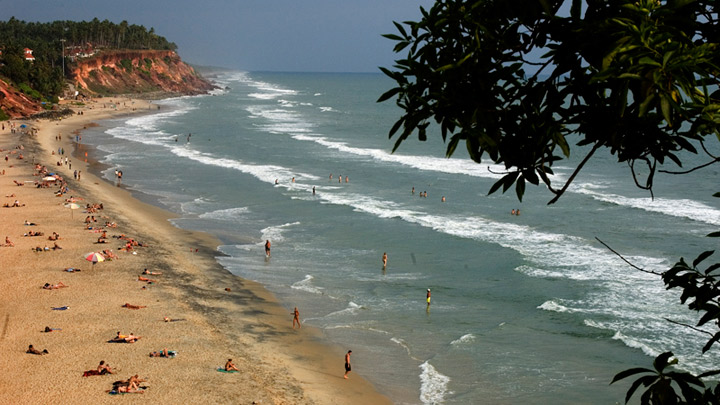 Varkala beach in Thiruvananthapuram