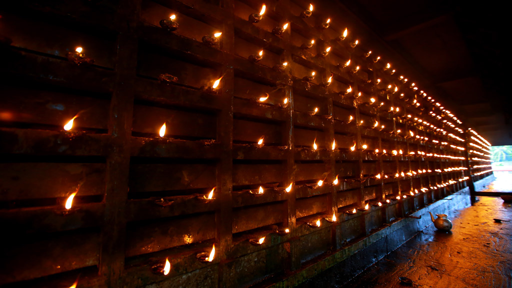 Oil Lamps, Lokanarkavu Temple