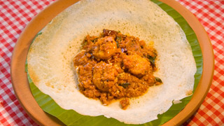 Appam and Prawns