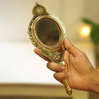 Aranmula Val Kannadi 3 Inch | Hand Mirror | Authentic Kerala Handmade Metal Mirror