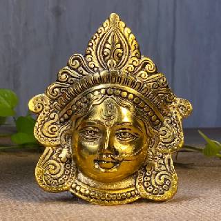 Metal Durga Devi Face Wall Decor 