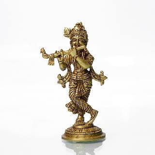 Divine Brass Krishna Statue