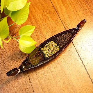 Wooden Kettuvallam With Spices | Wooden Boat with Spices