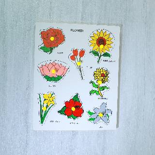 Wooden Puzzle Board - Flowers