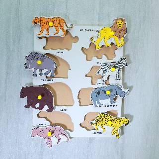 Wooden Puzzle Board - Wild Animals