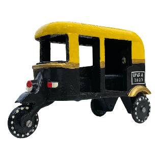 Auto Rickshaw | Handpainted Wooden Toy | Home Decor