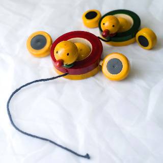 Channapatna Wooden Peddling Duo Duck Toy