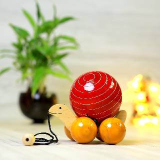 Wooden Pull-Along Tortoise Toy