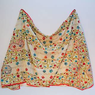 Hand-Embroidered Phulkari Shawl
