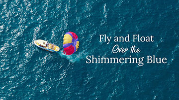 Fly and Float Over the Shimmering Blue